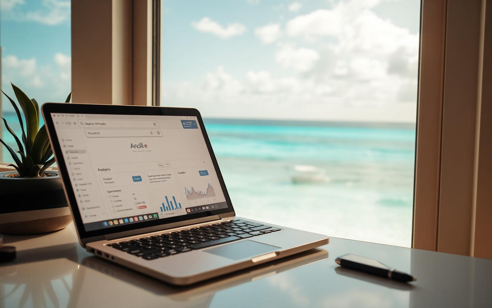 Search rankings and organic traffic analytics for a Caribbean business website